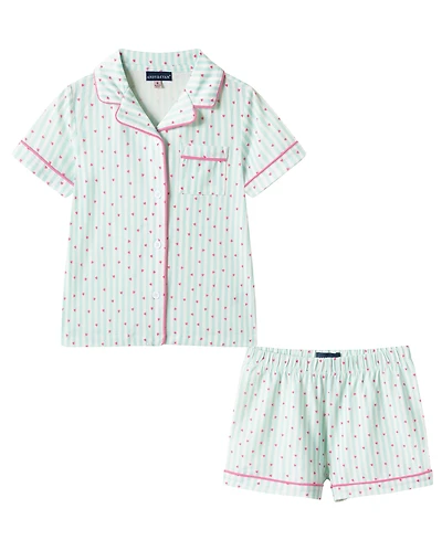 Andy & Evan Girls' Toddler 2T-4T Button-Down Shirt and Shorts Pajama Set