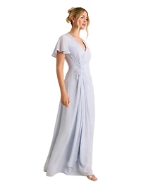Six Stories Women's Knot Front Chiffon Bridesmaid Dress