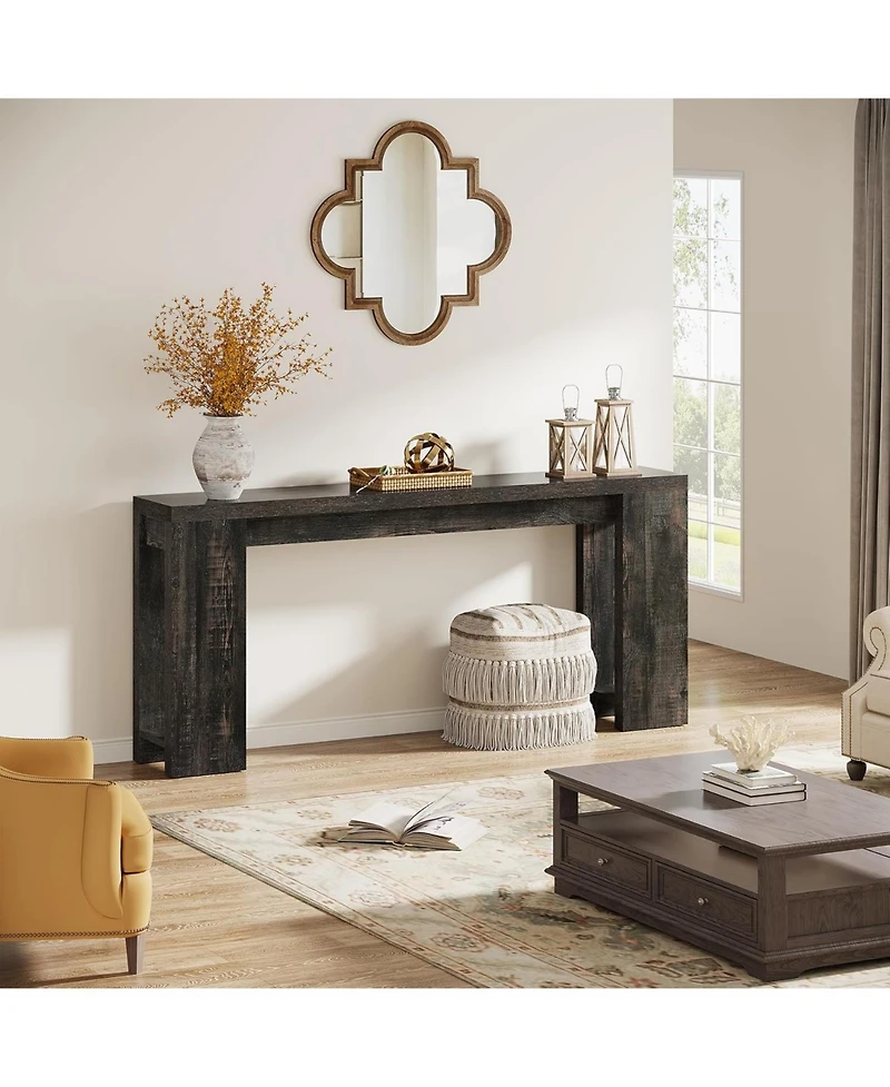 Tribesigns 70.9-Inch Extra Long Console Table, Farmhouse Wood Sofa Table Behind Couch, Narrow Entryway Accent for Living Room