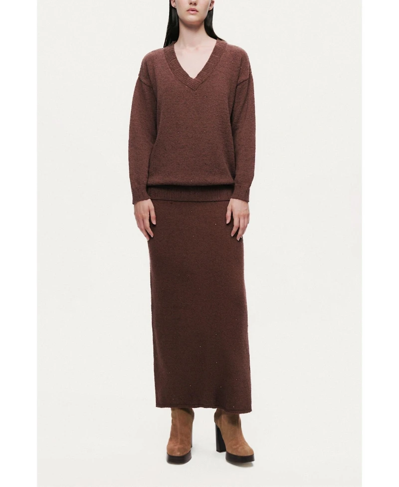 Nocturne Women's Embellished V-Neck Knit Sweater