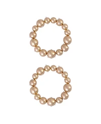 Laundry by Shelli Segal Gold Tone 2pc Ball Stretch Bracelets