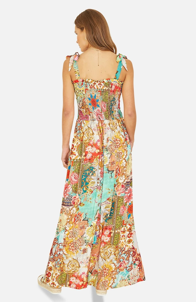 Yumi Women's Patchwork Split Hem Maxi Dress