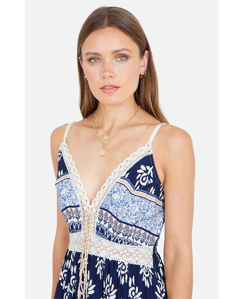 Yumi Women's Paisley Print Midi Sun Dress