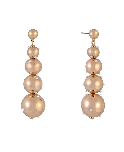 Laundry by Shelli Segal Graduated Ball Linear Earrings
