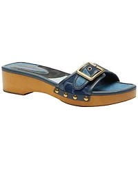 Coach Women's Margot Wooden Patchwork Slip-On Sandals