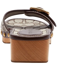 Coach Women's Margot Wooden Slip-On Sandals