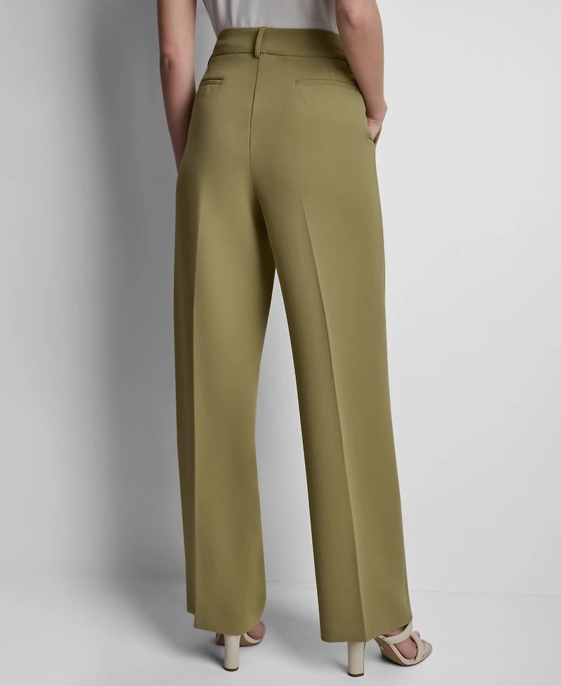 Dkny Petite Textured Mid-Rise Trousers