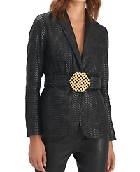 Velez Women's Tatacoa Woven Leather Straight Fit Blazer