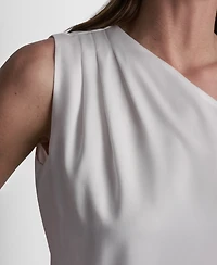 Dkny Women's Satin Asymmetric Neck Sleeveless Top