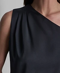 Dkny Women's Satin Asymmetric Neck Sleeveless Top