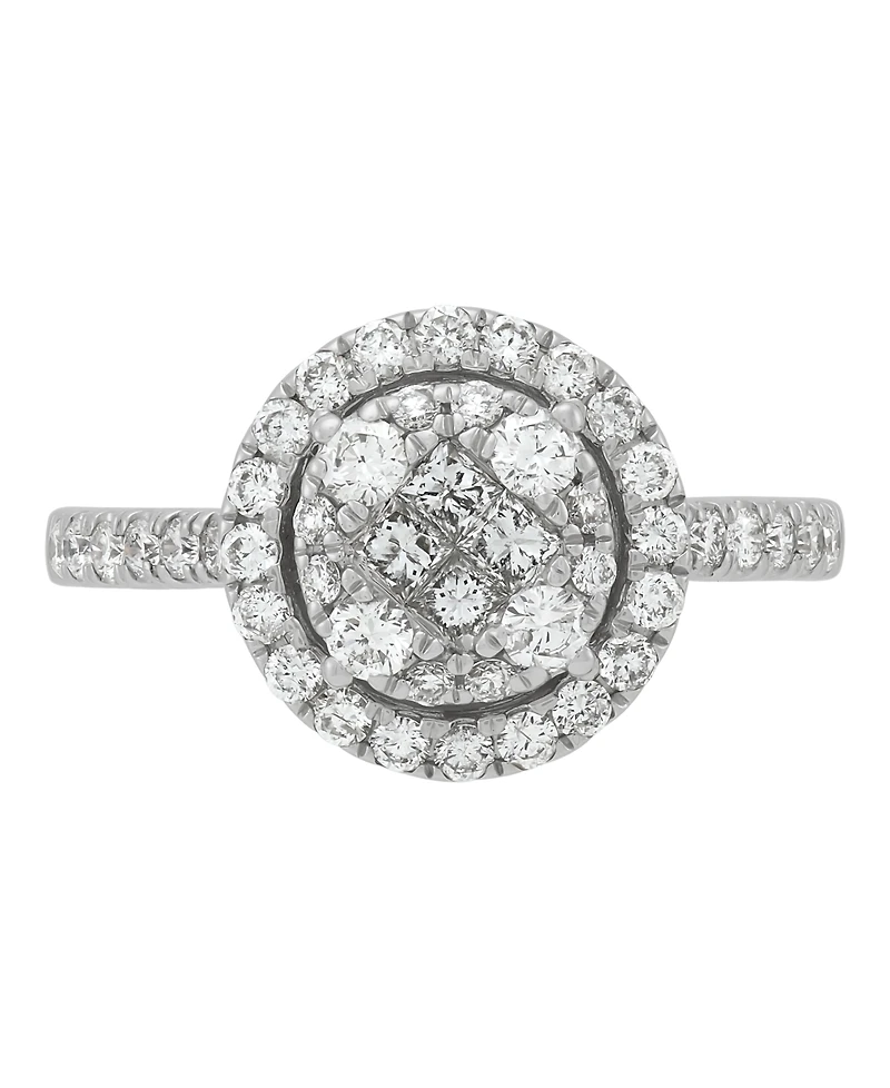 Macy's Diamond Cluster Engagement Ring (1 ct. t.w.) in 10k White Gold