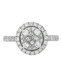 Macy's Diamond Cluster Engagement Ring (1 ct. t.w.) in 10k White Gold