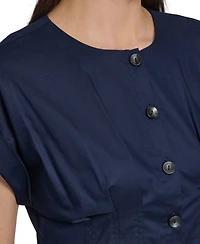 Calvin Klein Women's Button Down A-Line Midi Dress