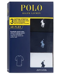 Polo Ralph Lauren Big Boys Crewneck Undershirts, 3 Pack