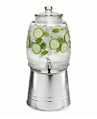 Style Setter Oak Grove 2.5 Gallon Dispenser with Glass Lid and Galvanized Base