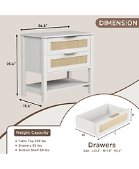 Rainsken Rattan Nightstand