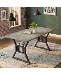 gaomon Dining Table 4-6 Person 70.8 Inch, Farmhouse Kitchen Table with Heavy Duty Metal Legs