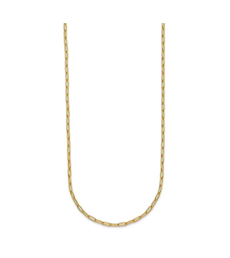 Curata Jewelry Solid 18k Gold Polished 1.4mm Oval Links Chain Necklace
