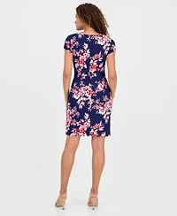 Connected Women's Cutout-Neck Short-Sleeve Sheath Dress