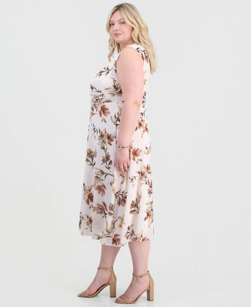 Sandra Darren Plus Sleeveless Midi Dress