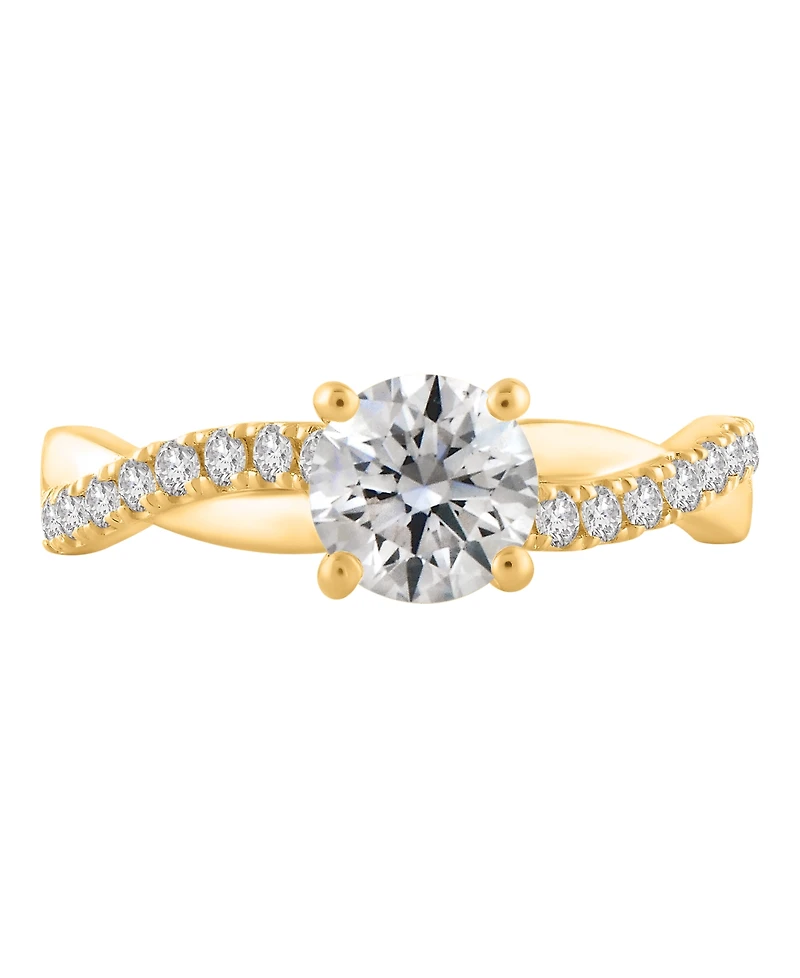 Macy's Certified Lab-Grown Diamond Engagement Ring (1-1/4 ct. t.w.) in 14k Yellow Gold