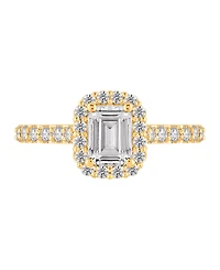 Macy's Certified Lab-Grown Diamond Halo Engagement Ring (1-1/2 ct. t.w.) in 14k Yellow Gold