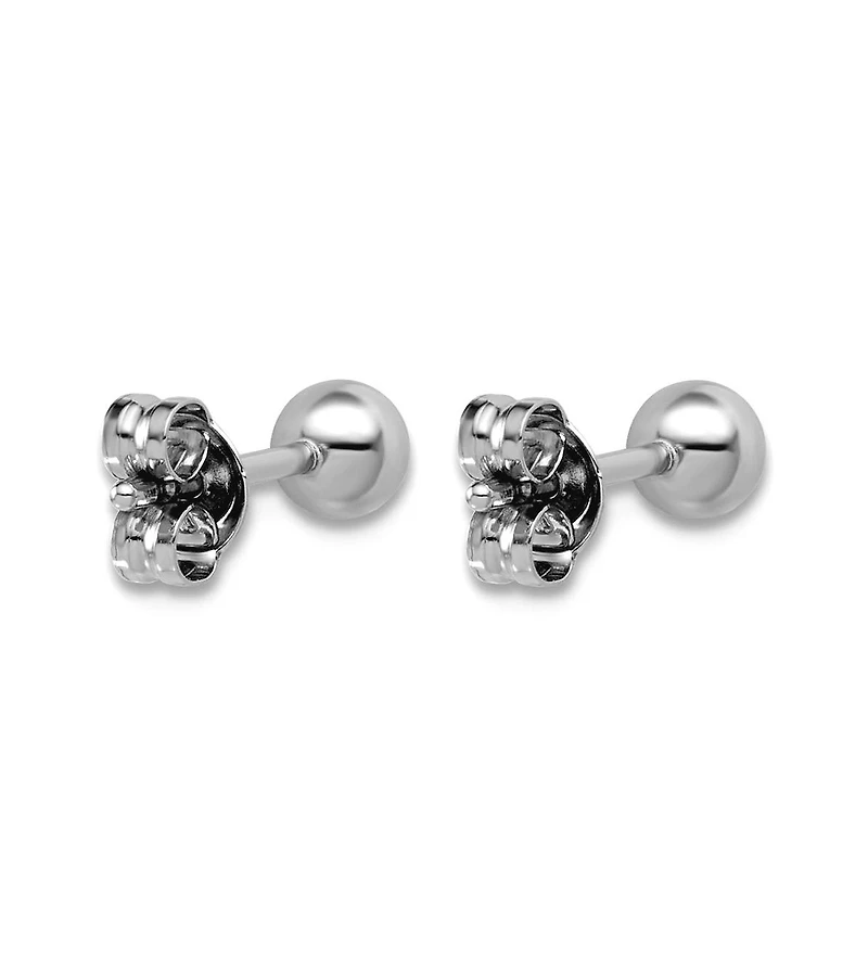 Curata Jewelry Solid 950 Platinum Classic Ball Stud Earrings Wide Ball Earring