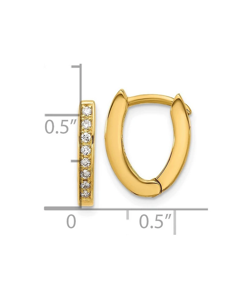 Curata Jewelry 18k Yellow or White Gold 0.16cttw Diamond Wishbone Hoop Earrings