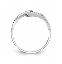 Curata Jewelry Solid 10K Gold Cubic Zirconia Adjustable Bypass Toe Ring