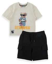 Sovereign Code Boys' 2T-7 Simon Nelson Short-Sleeve T-Shirt and Shorts, 2-Piece Set