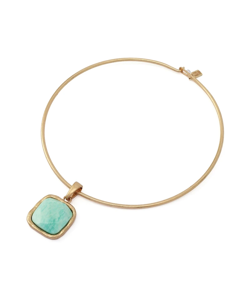 Robert Lee Morris Soho Turquoise Stone Pendant Wire Necklace