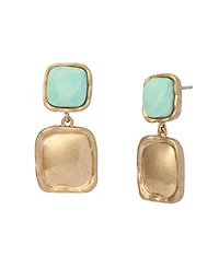 Robert Lee Morris Soho Turquoise Stone Double Drop Earrings