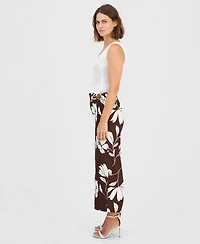 Anne Klein Petite Cropped Floral Print Pants