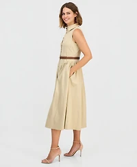 Anne Klein Women's Sleeveless Belted Shirtdress