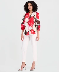 Anne Klein Petite V-Neck Button-Front Top