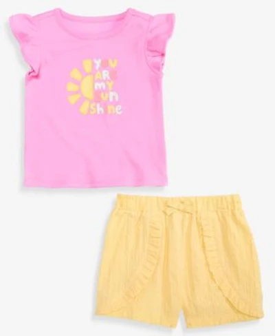 First Impressions Baby Girls 3m 24m Mix Match Sunshine Flutter Sleeve Top Clip Dot Cotton Shorts Macys Exclusive