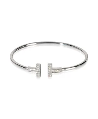 Pre-Owned Tiffany & Co White Gold Diamond Tiffany T Wire Bracelet