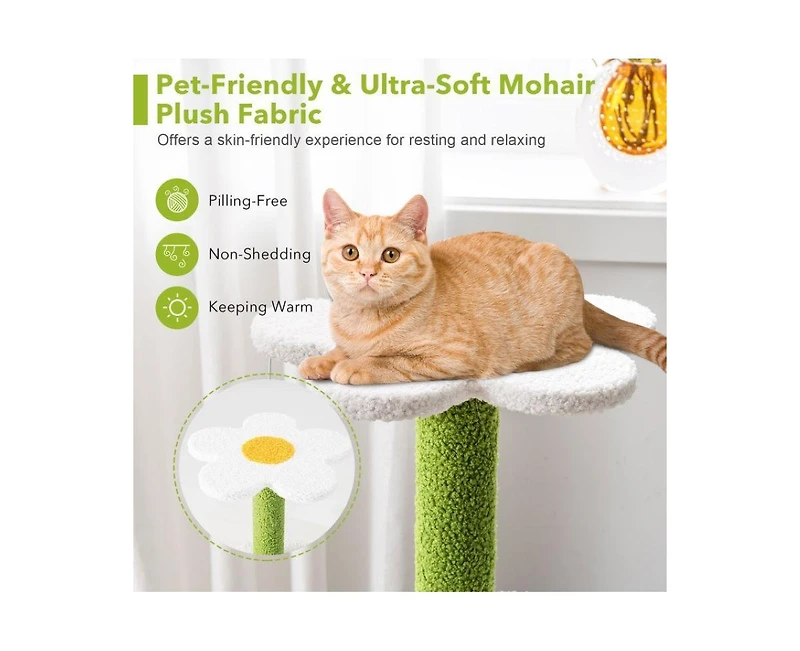 Aostirmotor Cat Tree with Sisal-Covered Scratching Posts, Indoor Tower for Climbing & Exercise