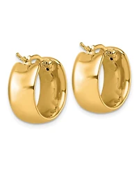 Curata Jewelry Solid 18k Gold Italian 19x9mm Wide Round Hoop Earrings