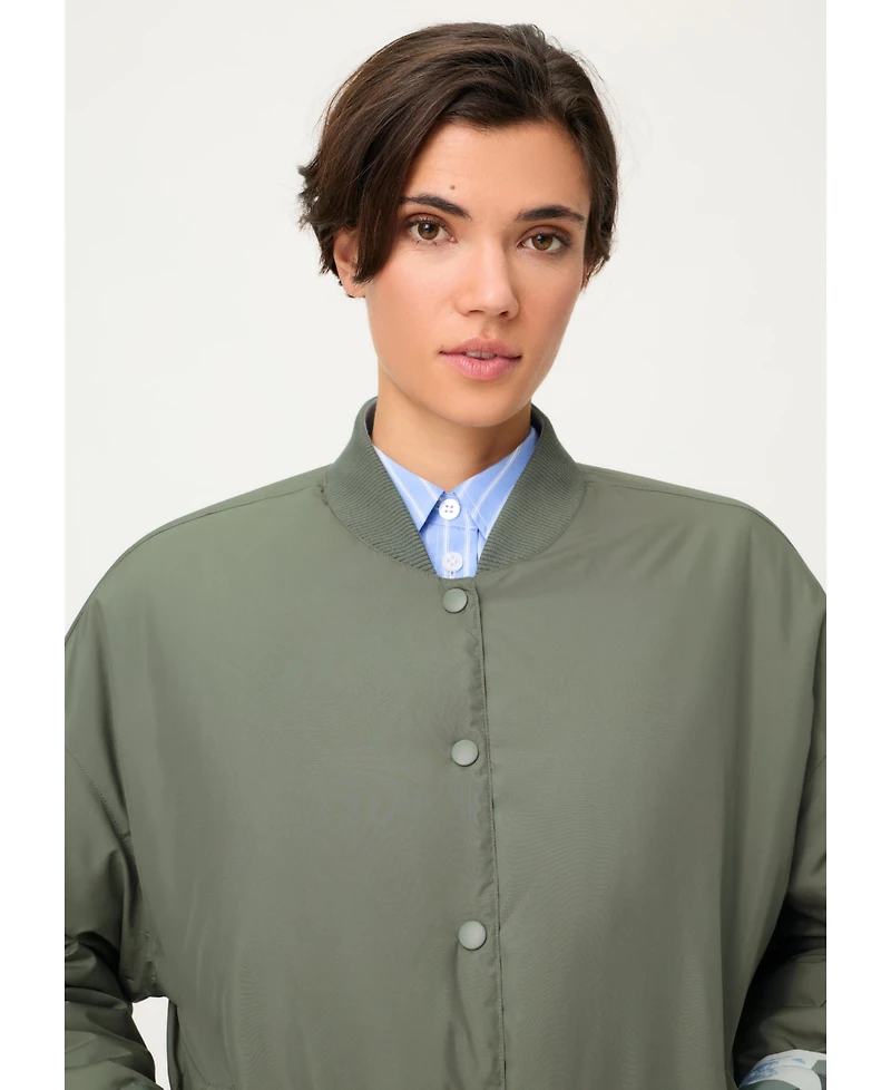 Olsen Women's Reversible Botanic Camo Bomber Jacket