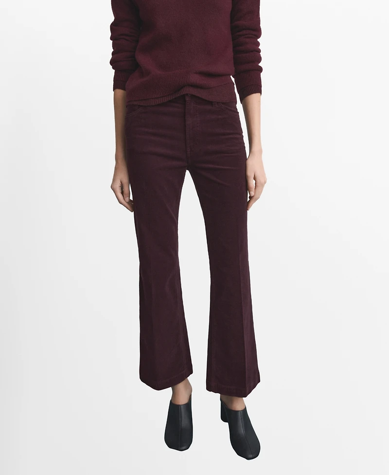 Mango Women's Corduroy Flared Jeans