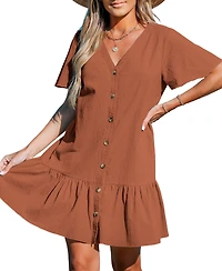 Cupshe Women's V-Neck Pull-On Dress