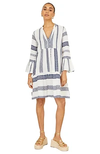 Yumi Women's Cotton Stripe Tunic Dress