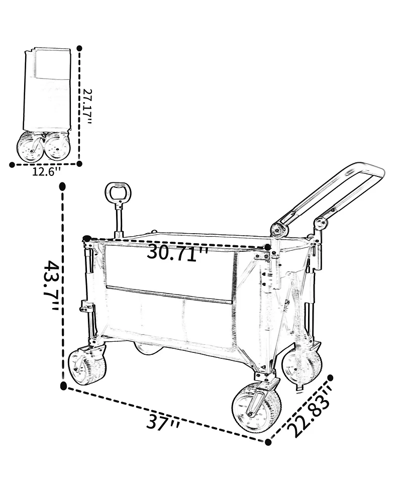 Rainsken Multi-Functional Push-Pull Folding Wagon Cart