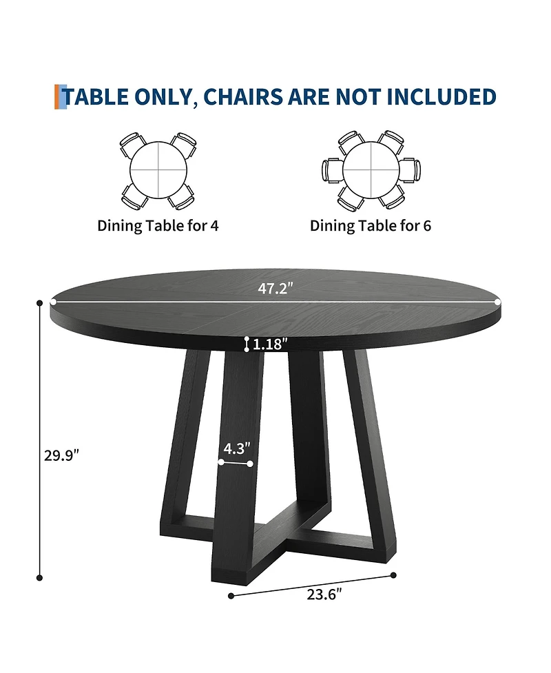 gaomon Round Dining Table for 4-6 People