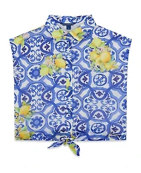 Guess Girls' 7-16 Chiffon Short-Sleeve Top