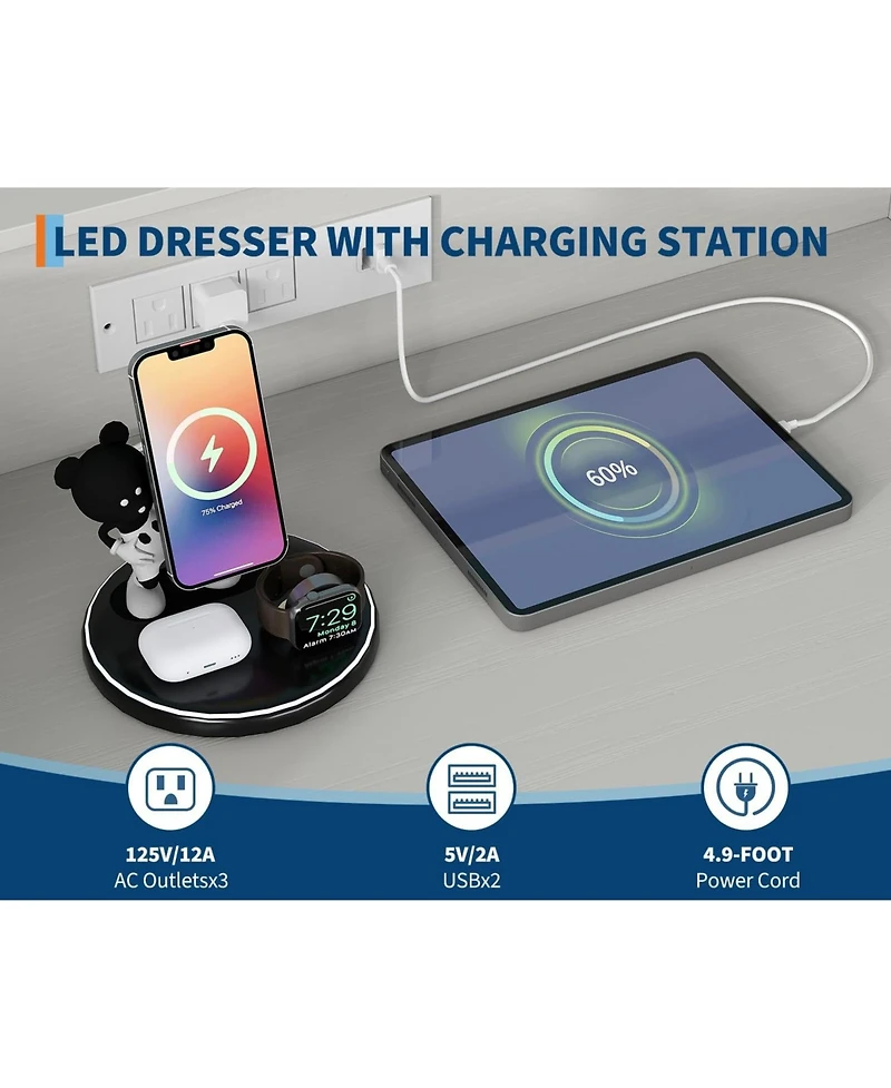 gaomon 9-Drawer Tall Dresser, 62.8" Modern Wooden Storage Cabinet