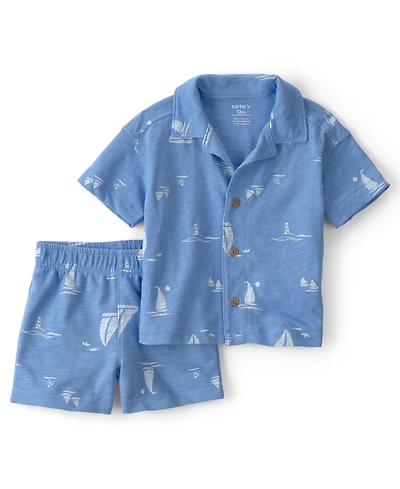 Carter's Baby Boys' Sailboat Short-Sleeve Top & Shorts, 2-Piece Set