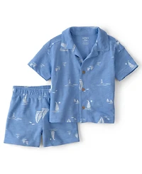 Carter's Baby Boys' Sailboat Short-Sleeve Top & Shorts, 2-Piece Set