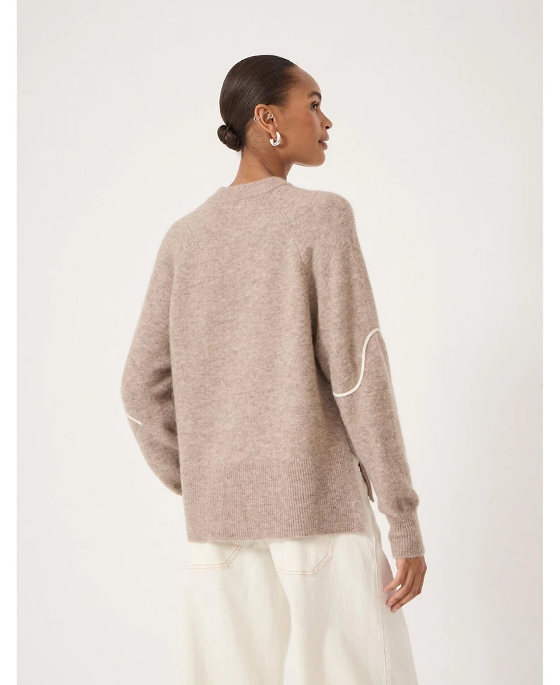 Hush Women's Wool Blend Flower Motif Jumper